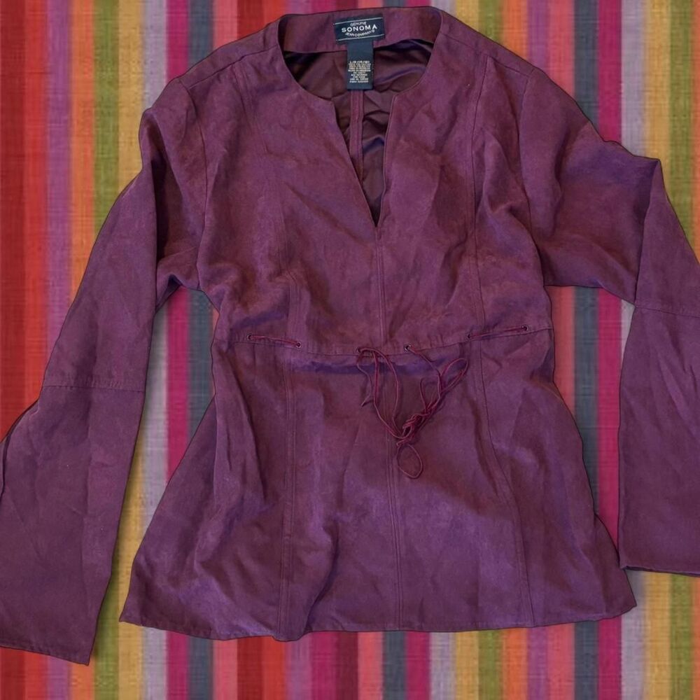 American-vintage Women's Burgundy and Purple Blouse